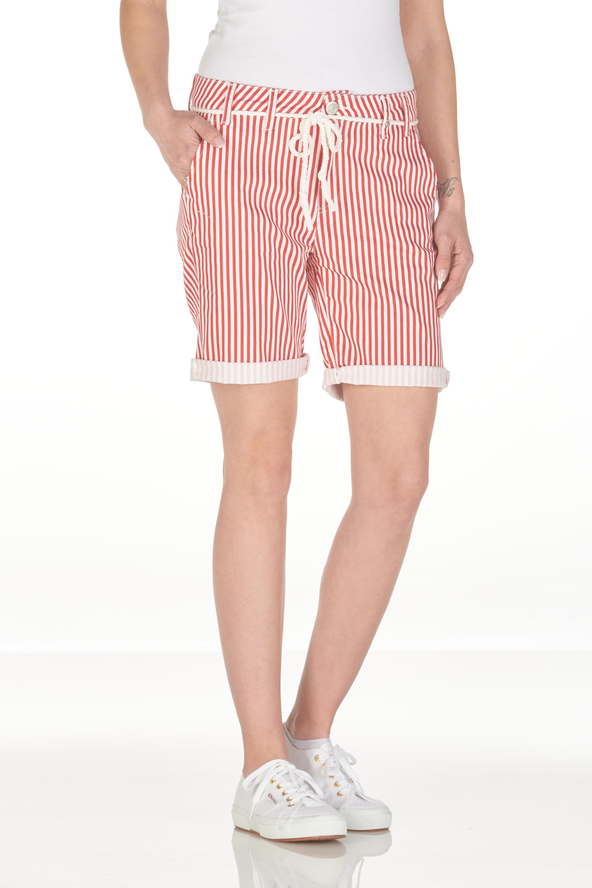 Naples chino short red stripe