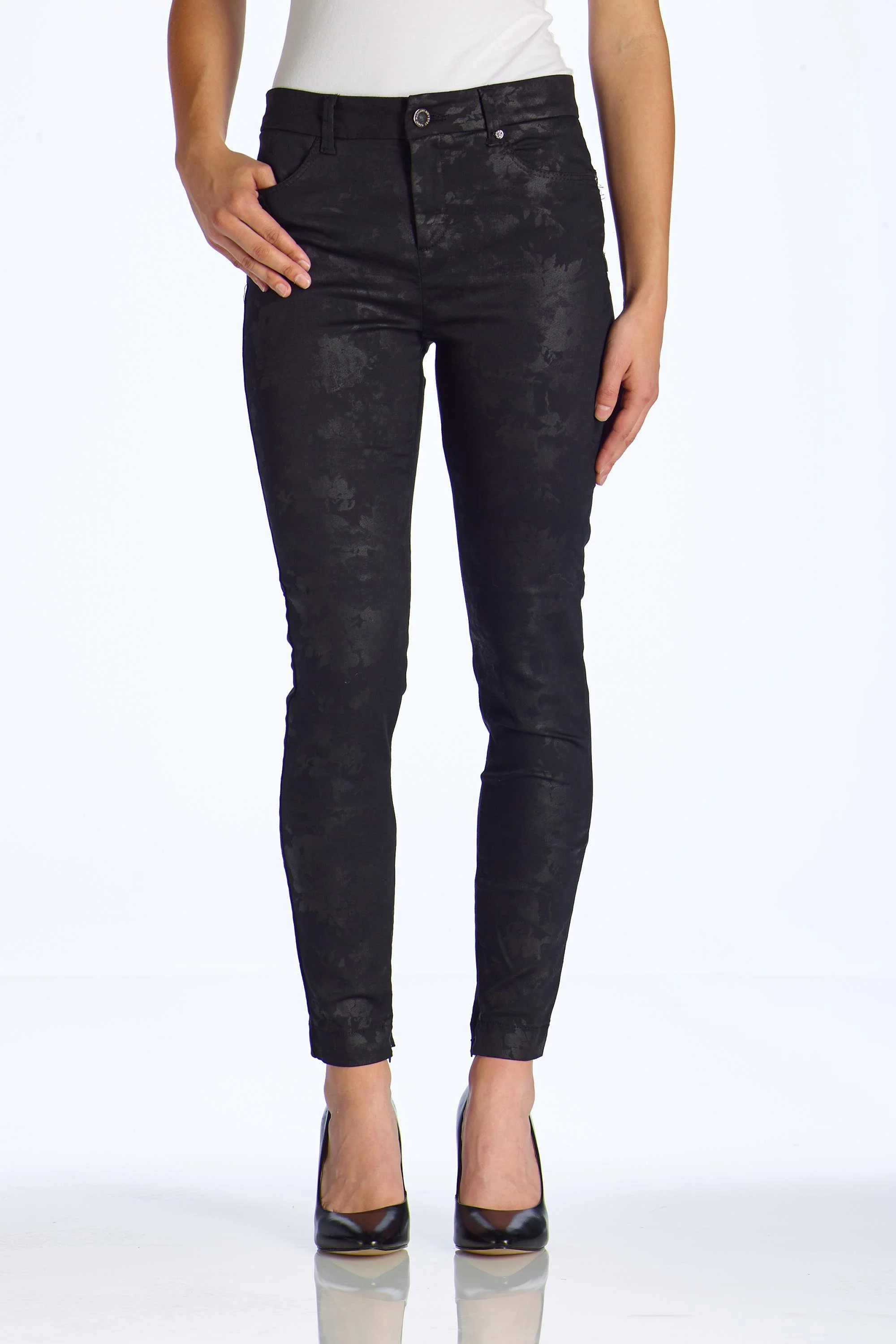 Amara black print (highwaist skinny)