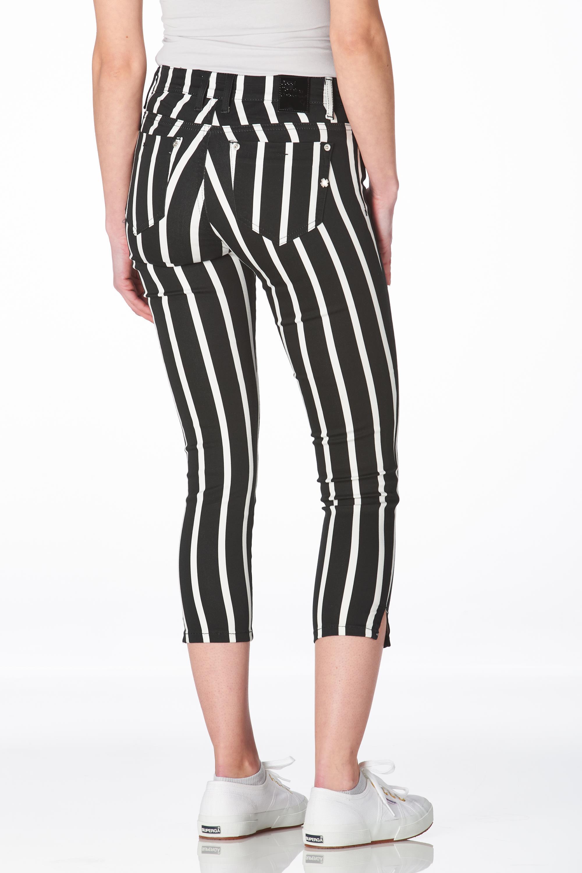 Tesla print slit 3/4 black-white stripe