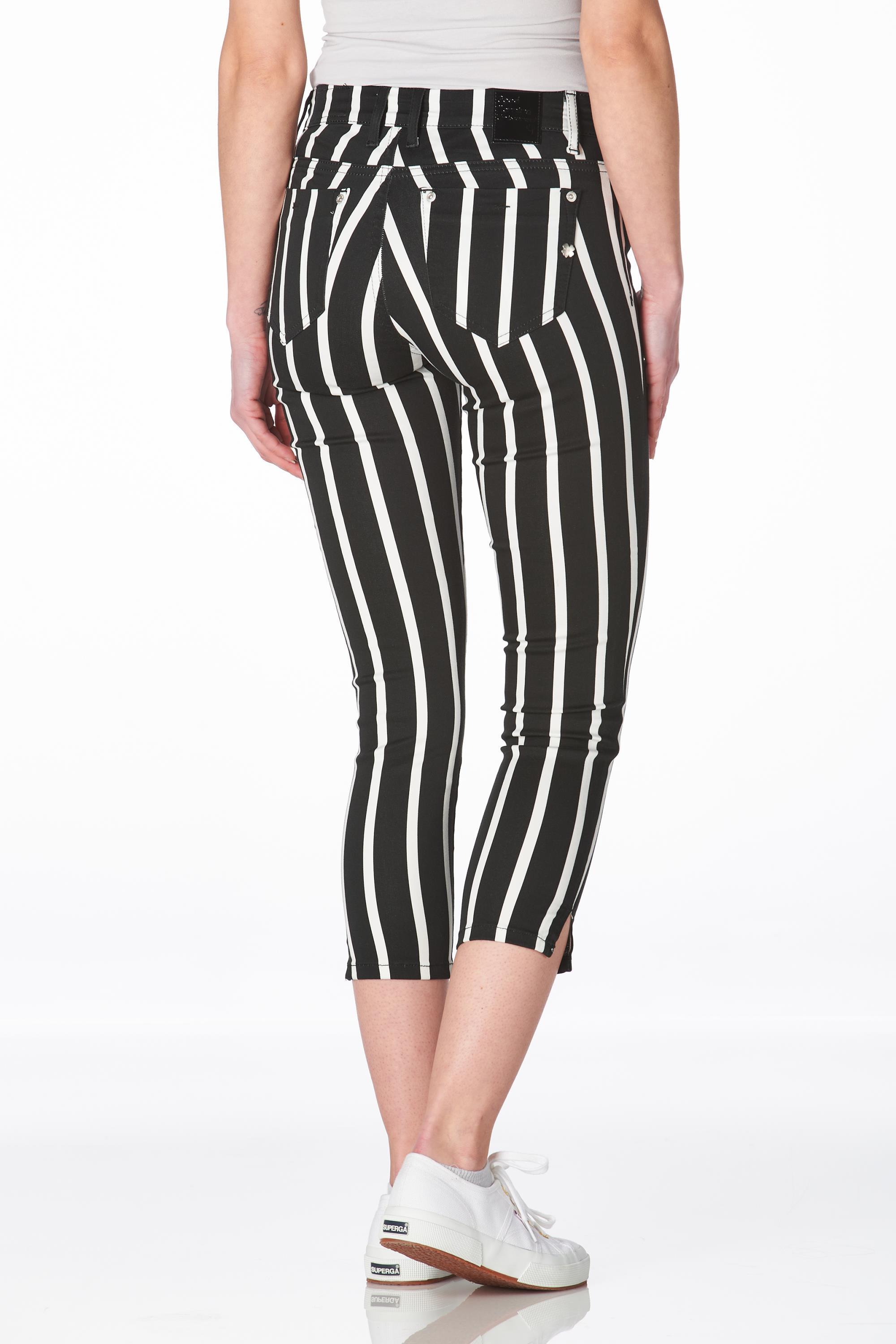 Tesla print slit 3/4 black-white stripe