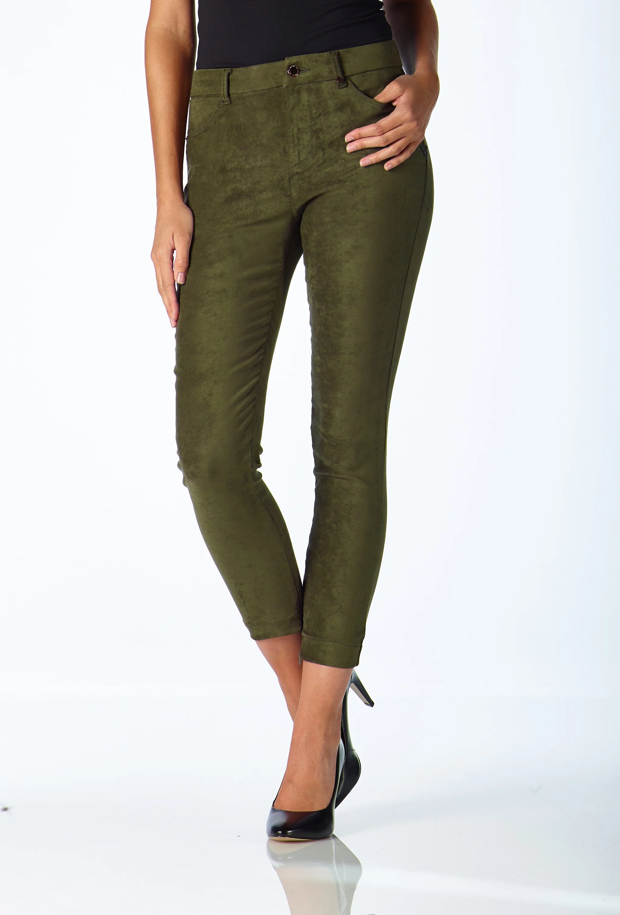 Amara velour stretch khaki